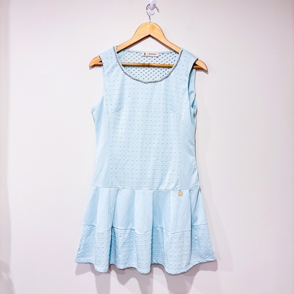 MANGANO – Mint green textured sleeveless mini dress | Elegant spring style * - Picture 1 of 7
